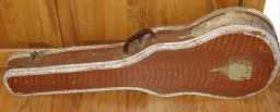 Guitar case, ES 3-4 style 1950's brown alligator 1950's bottom.jpg